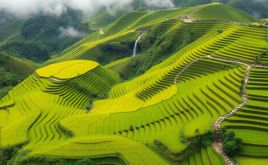 man made mountain rice terraces