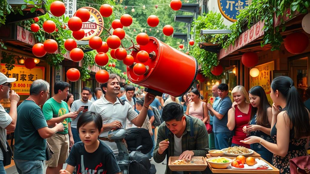 launches tomatoes with force