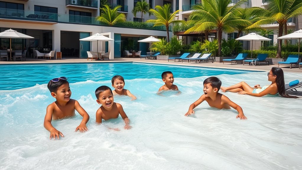 family poolside summer fun